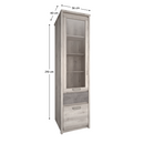 Vitrin 1D1W1S, nairobi gesztenye/onix, JESI NEW