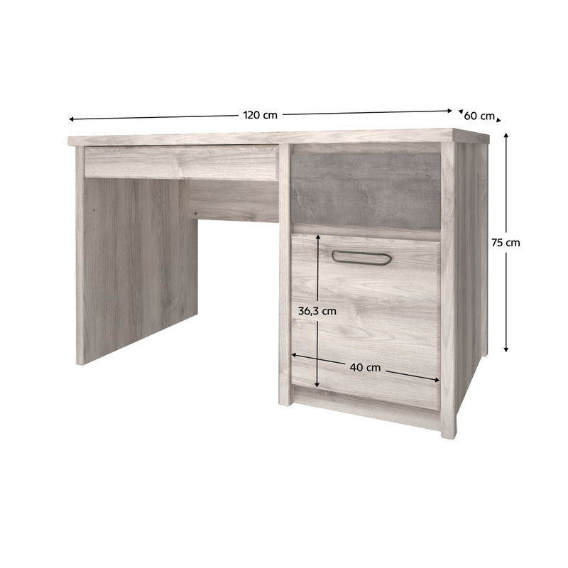 PC asztal 1D2S, nairobi gesztenye/onix, JESI NEW