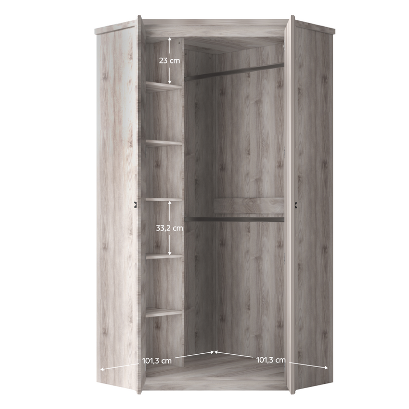 Sarokszekrény 2D, nairobi gesztenye, JESI NEW