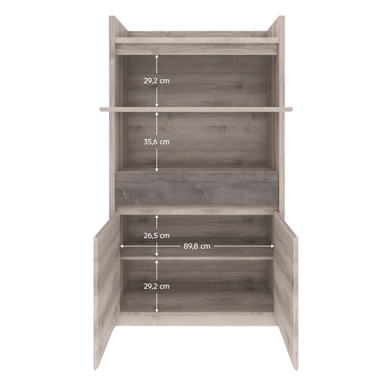 Alacsony vitrin 2D1W1S, nairobi gesztenye/onix, JESI NEW