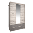 Szekrény tükörrel 3D4S, nairobi gesztenye/onix, JESI NEW