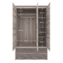 Szekrény tükörrel 3D4S, nairobi gesztenye/onix, JESI NEW