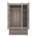 Szekrény tükörrel 3D4S, nairobi gesztenye/onix, JESI NEW