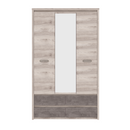 Szekrény tükörrel 3D4S, nairobi gesztenye/onix, JESI NEW