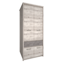 Szekrény 4D1S, nairobi gesztenye/onix, JESI NEW