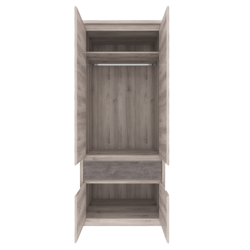 Szekrény 4D1S, nairobi gesztenye/onix, JESI NEW