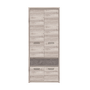 Szekrény 4D1S, nairobi gesztenye/onix, JESI NEW