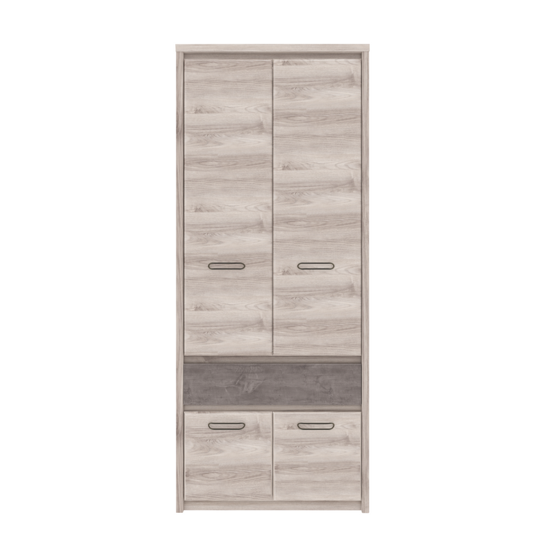 Szekrény 4D1S, nairobi gesztenye/onix, JESI NEW