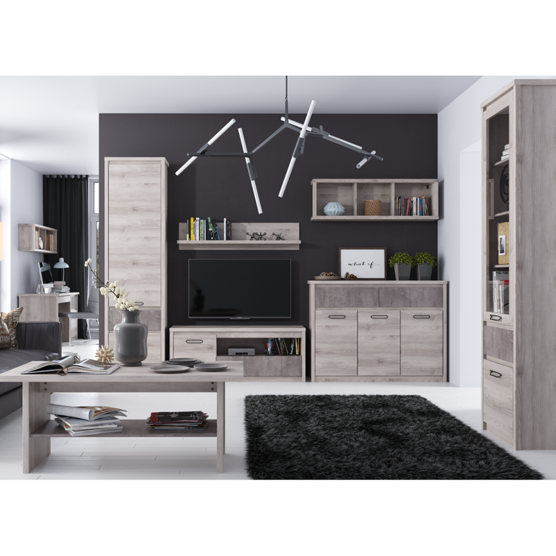 Vitrin 1D1W1S, nairobi gesztenye/onix, JESI NEW