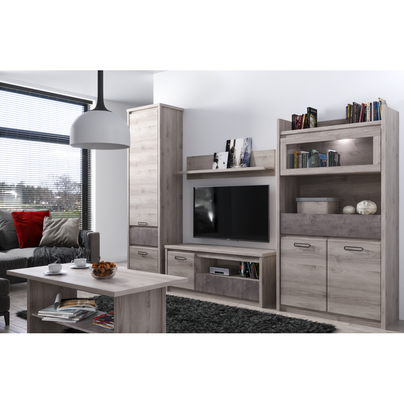 Polcállvány 2D1S, nairobi gesztenye/onix, JESI NEW