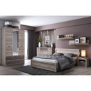 Ágy polcokkal, 160x200, nairobi gesztenye, JESI NEW