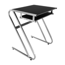 Számítógépasztal, fekete + ezüst, JOFRY