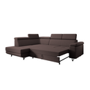 Kinyitható ülőgarnitúra, barna, balos, JOGI ROH