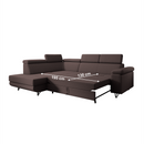 Kinyitható ülőgarnitúra, barna, balos, JOGI ROH