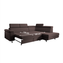 Kinyitható ülőgarnitúra, barna, jobbos, JOGI ROH