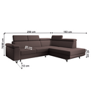 Kinyitható ülőgarnitúra, barna, jobbos, JOGI ROH