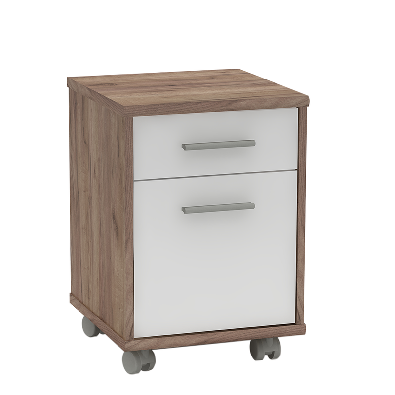 Irodai összeállítás, kraft dunkel/fehér, JOHAN 2 NEW