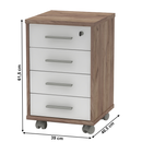 Zárható irodai konténer, kraft dunkel/fehér, JOHAN 2 NEW 12