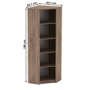 Sarok polcos szekrény, kraft dunkel/fehér, JOHAN 2 NEW 09