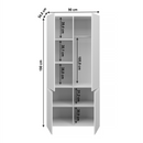 Akasztós szekrény 4D, fehérfehér extra magasfényű HG, JOLK