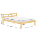 Ágy ráccsal, természetes, fenyőfa, 140x200, JONA