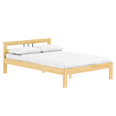 Ágy ráccsal, természetes, fenyőfa, 140x200, JONA