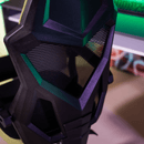 Irodai/gamer szék, fekete/zöld, JORIK