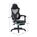 Irodai/gamer szék, fekete/neomint,  teherbírás 150 kg, JORIK NEW