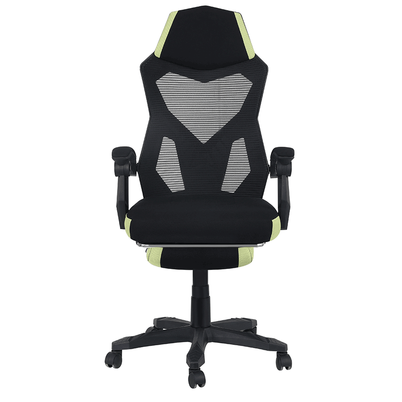 Irodai/gamer szék, fekete/zöld, JORIK