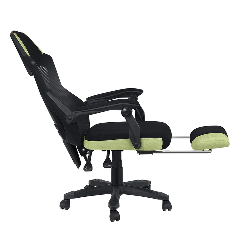 Irodai/gamer szék, fekete/zöld, JORIK