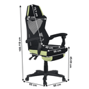 Irodai/gamer szék, fekete/zöld, JORIK