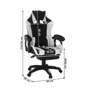 Irodai/gamer szék RGB LED világítással, fekete/fehér, JOVELA