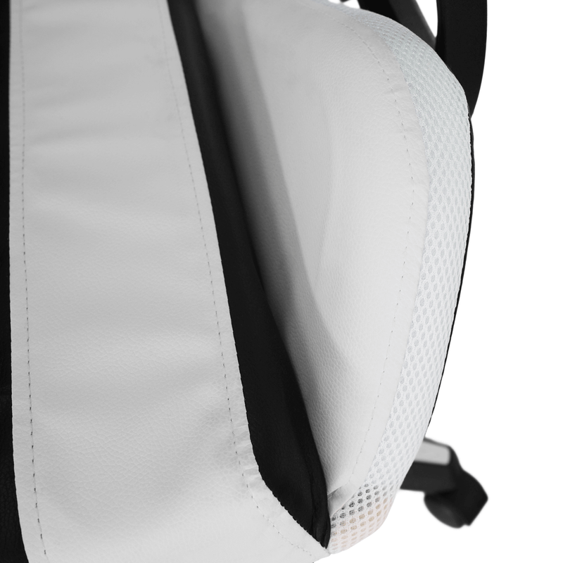 Irodai/gamer szék RGB LED világítással, fekete/fehér, JOVELA