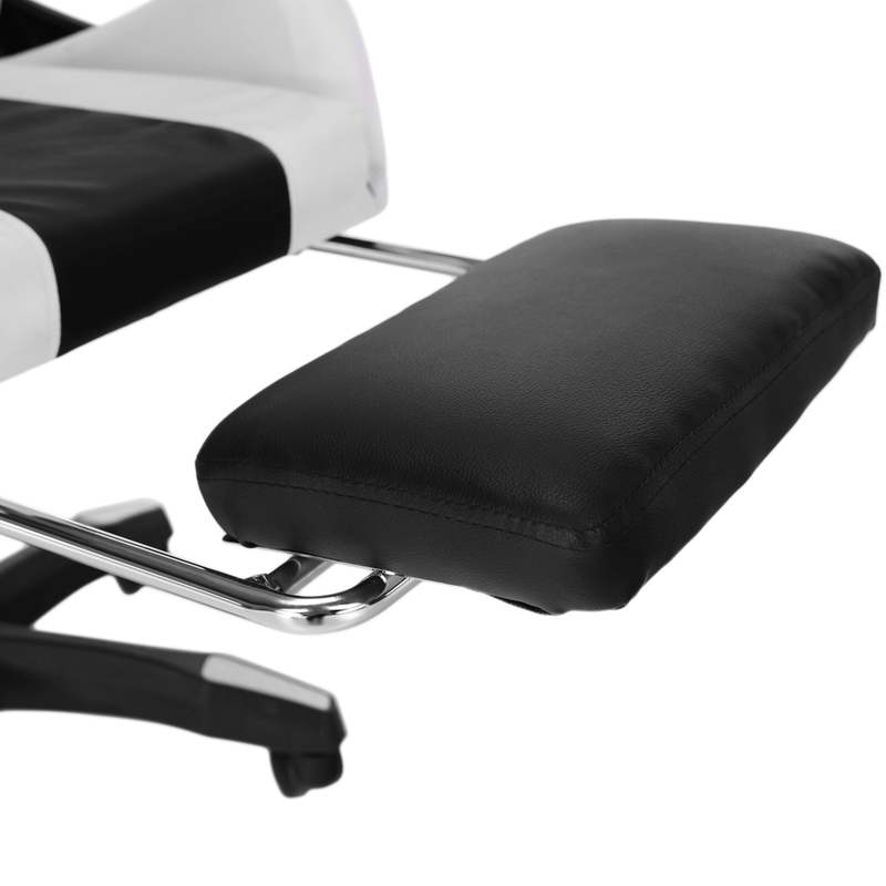 Irodai/gamer szék RGB LED világítással, fekete/fehér, JOVELA