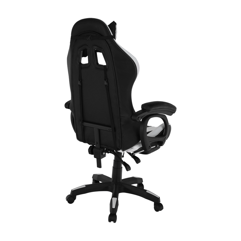 Irodai/gamer szék RGB LED világítással, fekete/fehér, JOVELA