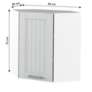 Felső szekrény, világosszürke/fehér, univerzális, JULIA TYP 10