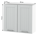 Felső szekrény, világosszürke/fehér, JULIA TYP 11