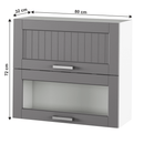 Felső szekrény, sötétszürke/fehér, JULIA TYP 13