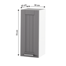 Felső szekrény, sötétszürke/fehér, JULIA TYP 2