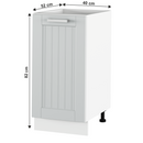 Alsó szekrény, világosszürke/fehér, JULIA TYP 52