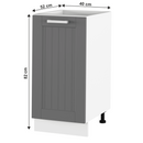 Alsó szekrény, sötétszürke/fehér, JULIA TYP 52