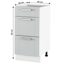 Alsó szekrény, világosszürke/fehér, JULIA TYP 53