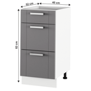 Alsó szekrény, sötétszürke/fehér, JULIA TYP 53