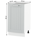 Alsó szekrény, világosszürke/fehér, JULIA TYP 54