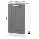 Alsó szekrény, sötétszürke/fehér, JULIA TYP 54