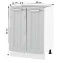 Alsó szekrény, világosszürke/fehér, JULIA TYP 56