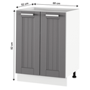 Alsó szekrény, sötétszürke/fehér, JULIA TYP 56