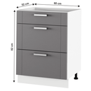 Alsó szekrény, sötétszürke/fehér, JULIA TYP 57