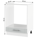 Alsó beépített szekrény, világosszürke/fehér, JULIA TYP 58