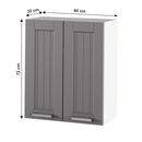 Felső szekrény, sötétszürke/fehér, JULIA TYP 6